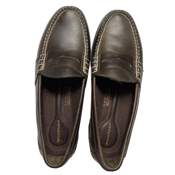 Rockport Men\'s 9 M Comfort DMX Brown Leather Slip On Moc Toe Penny Loafers main image 6